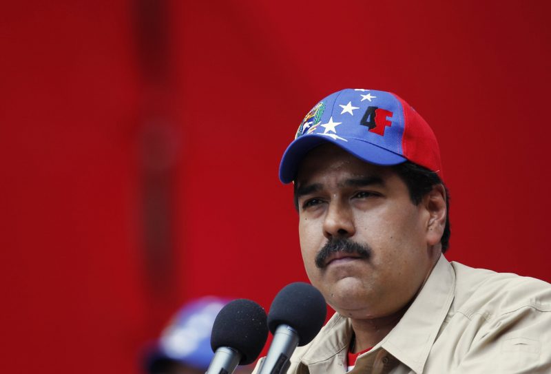 Venezuela's VP Maduro speaks during a rally in Caracas