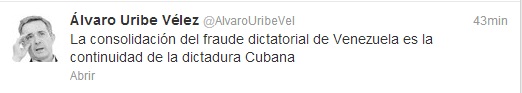 tweet de uribe