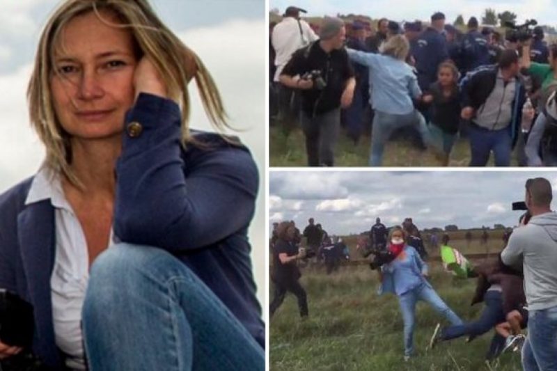 Periodista Húngara se disculpó por agredir a refugiados sirios y aseguró que fue producto del pánico