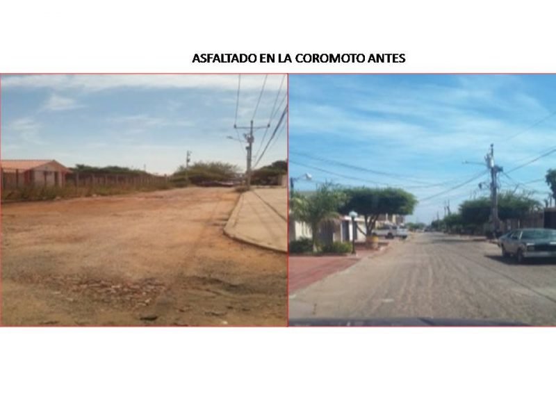 ASFALTADO EN LA COROMOTO ANTES