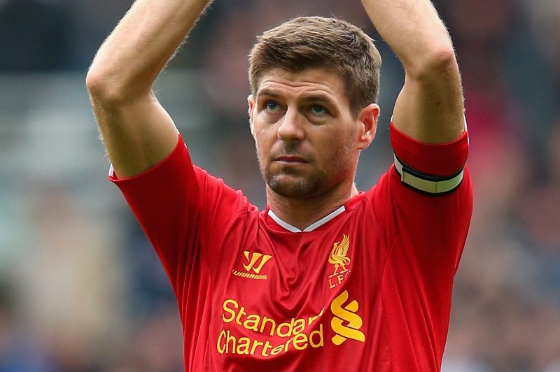 NEWCASTLE UPON TYNE, ENGLAND - OCTOBER 19: Steven Gerrard of Liverpool thanks the support after the Barclays Premier League match between Newcastle United and Liverpool at St James' Park on October 19, 2013 in Newcastle upon Tyne, England. (Photo by Julian Finney/Getty Images)