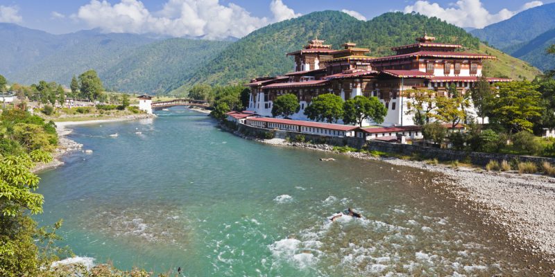 Punakha Dzong, at the confluence of two rivers, was the venue of the Fifth King of Bhutans Royal Wedding.