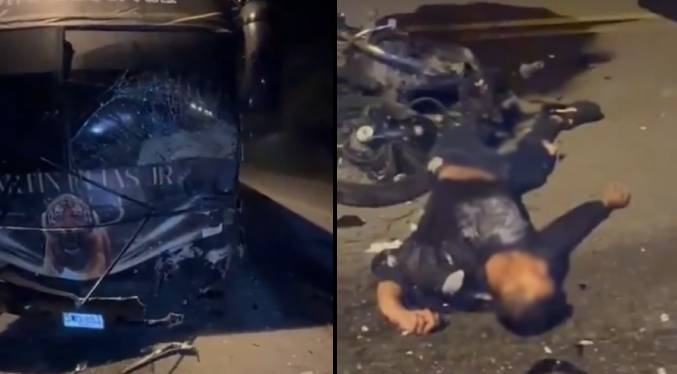 Dos jóvenes mueren tras chocar su motocicleta contra autobús musical de Martin Elías 